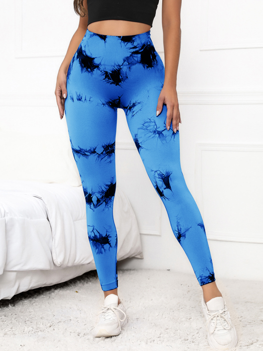 Tie Dye Seamless High Waisted Workout Leggings Sports Pants