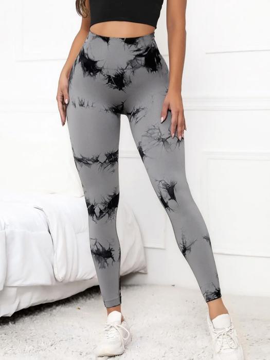Tie Dye Seamless High Waisted Workout Leggings Sports Pants