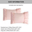 Pink King Pack of 2 French Country Style Chic Ruffle Pillow Shams