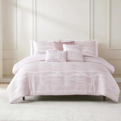 6 Piece Raindrop Pattern Jacquard Comforter Set
