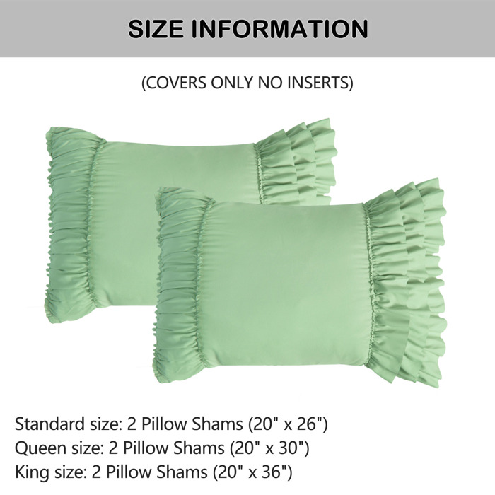 Pack of 2 French Country Style Chic Ruffle Pillow Shams
