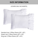 White King Pack of 2 French Country Style Chic Ruffle Pillow Shams