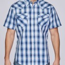  Men's Short Sleeve Printed Pearl Snap Shirt