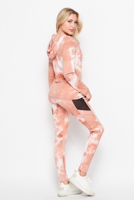 Tie Dye Active Jacket / Leggings Set w/ Pocket