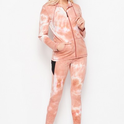 Tie Dye Active Jacket / Leggings Set w/ Pocket