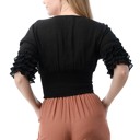  Cropped Ruffle Sleeve Blouse
