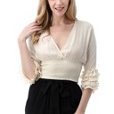 Cropped Ruffle Sleeve Blouse