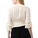  Cropped Ruffle Sleeve Blouse