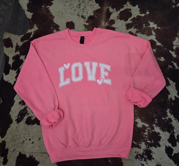 Love Hearts Graphic Sweatshirt