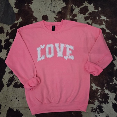 Love Hearts Graphic Sweatshirt