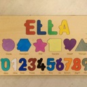  Personalized Shapes and Numbers Wooden Puzzle