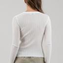  V NECK BUTTON DOWN SHEER KNIT CARDIGAN