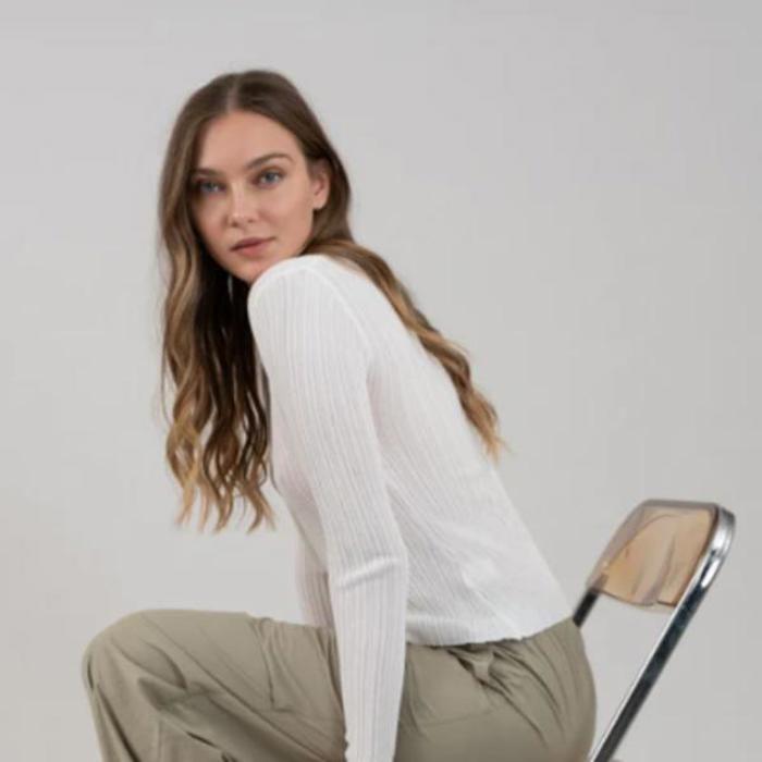 V Neck Button Down Sheer Cardigan