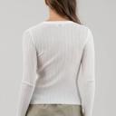  V Neck Button Down Sheer Cardigan