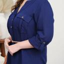  PLUS 3/4 SLEEVE BELTED MINI DRESS