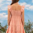  V NECK TIERED BABYDOLL MINI DRESS