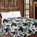 Conchos Cow Print Mia Queen Thin Throw Blankets