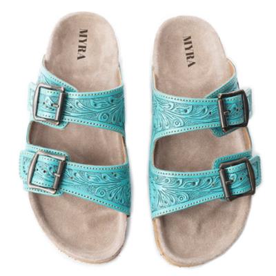 MYRA- Wildlfower Wanderer Sandals In Turquoise