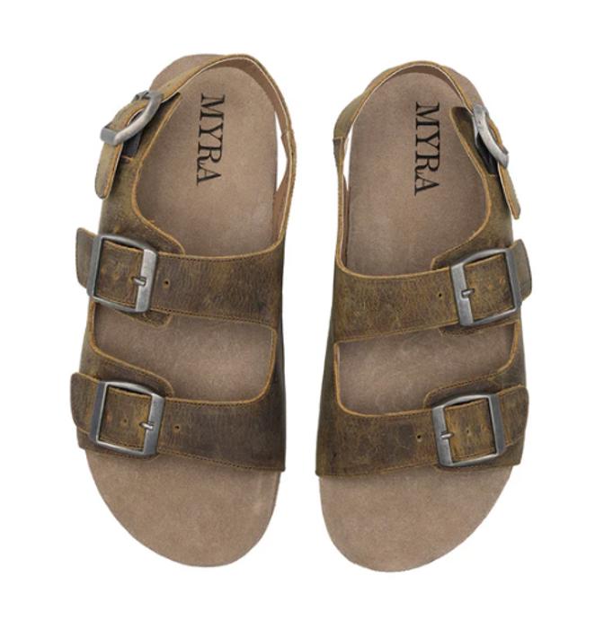 MYRA- Mountain Path Leather Sandals In Suede