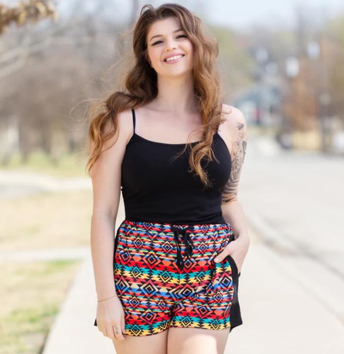 Western Print Shorts