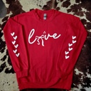  Love Bows and Heart Sleeves Graphic Sweatshirt