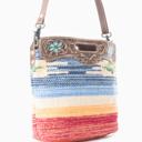 AZURE PETALS HAND TOOLED BAG MYRA Handbags Duffels and Backpacks