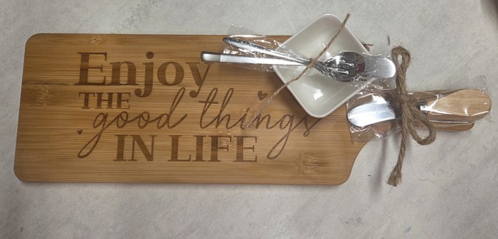 Personalized Bamboo Charcuterie Board Gift Set