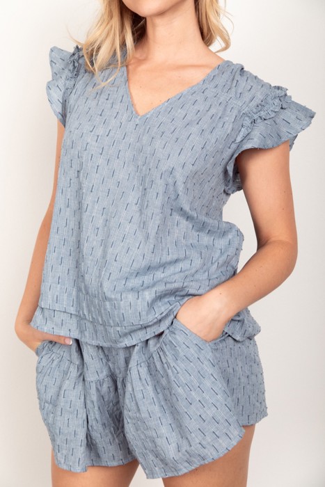 Cotton Woven Top & Shorts Set