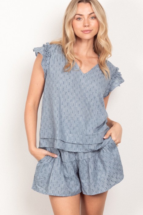 Cotton Woven Top & Shorts Set
