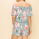  WOMEN FLORAL PRINT OFF SHOULDER ROMPER