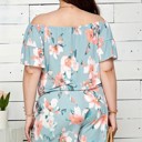  WOMEN FLORAL PRINT OFF SHOULDER ROMPER