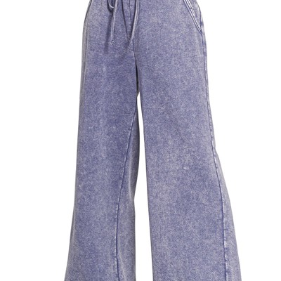 ZENANA- Acid Wash Fleece Sweatpants with Pockets