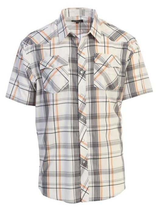 Men's Short Sleeve Printed Pearl Snap Shirt