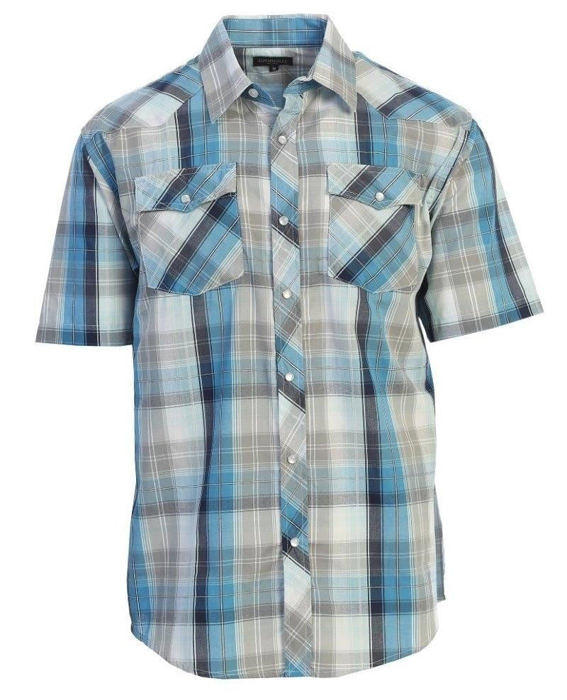 Men's Short Sleeve Printed Pearl Snap Shirt