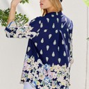  MULTI FLORAL GABBY COLLAR ROLL UP SLEEVE TOP