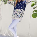  MULTI FLORAL GABBY COLLAR ROLL UP SLEEVE TOP