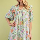  Floral Button Down Babydoll Dress