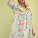  Floral Button Down Babydoll Dress