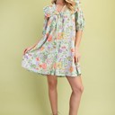  Floral Button Down Babydoll Dress