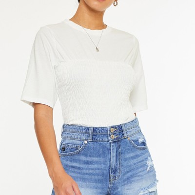 Kan Can Farah High Rise Mom Denim Shorts