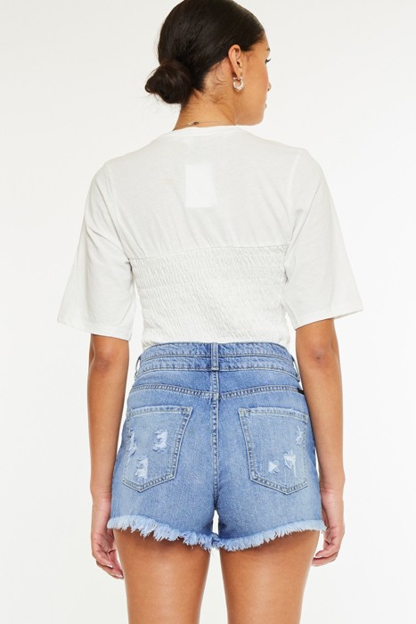 Kan Can Farah High Rise Mom Denim Shorts