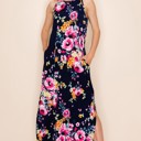  PLUS SIZE FLORAL PRINT MAXI SLIT DRESS