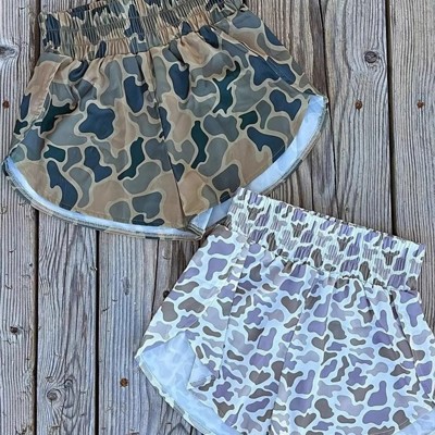 Camo Print Drawstring Shorts