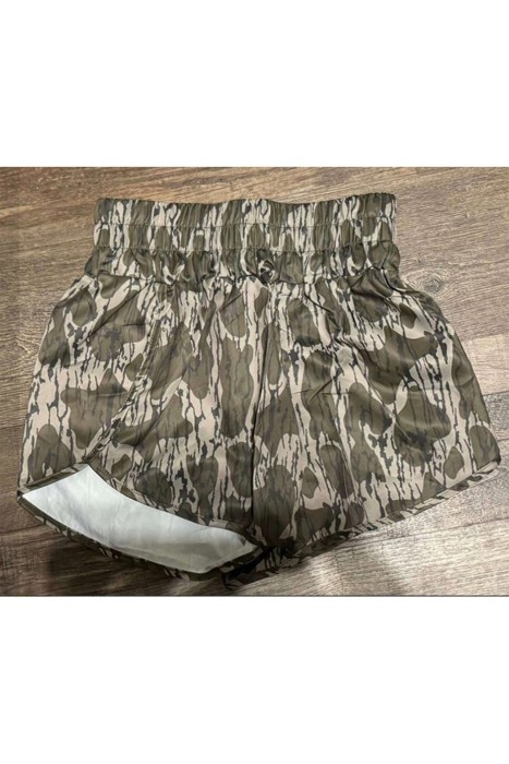 Camo Print Drawstring Shorts