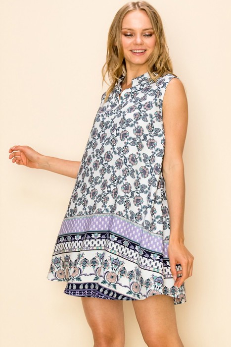 Sunshine Bloom Border Print Dress