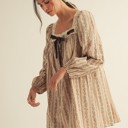  Neutral Floral Dress with Bow 