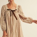  Neutral Floral Dress with Bow 