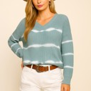  Coastal Chic Tie Dye Stripe Sweater Top