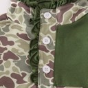  Camouflage Print Ruffle Pants Set