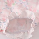  Pink Floral Print Ruffle Bow Bubble Suit